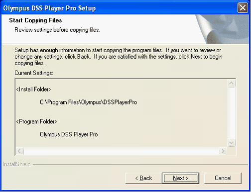 olympus dss player pro install error 1935